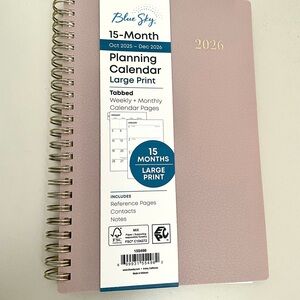 Blue Sky 2026 Planner with Gold Spiral